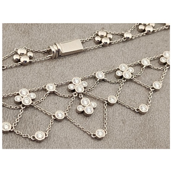 Jose Hess 18k white gold and natural VS diamond choker! 15.5” long - stunning! - Picture 2 of 4